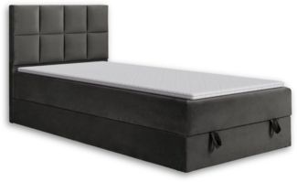 Deine Möbel 24 Boxspringbett Boxbett Polsterbett Komplettbett Jugendbett PETER (Hotelbett Bett für Jugendliche inkl. Kaltschaum-Topper 4 cm, 100x200 120x200 Hellgrau Graphit Rosa Pink), inkl. Bonnell-Federkernmatratzen Matratzen H3 Grau Beige Blau
