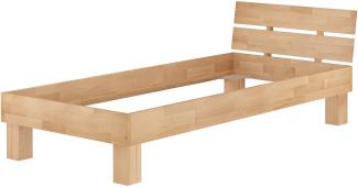 Einzelbett Buche-Bettgestell natur 90x200 Massivholzbett Holzbett Bettrahmen ohne Zubehör 60.80-09 oR