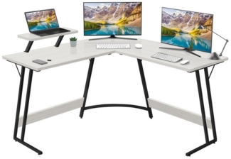 HOMALL Gamingtisch Computertisch 130 * 130cm LED Schreibtisch Gamer L-Eckschreibtisch (Gaming Tisch,Gamer Tisch mit Monitorständer, L-förmiger Schreibtisch,Geeignet für Bürotisch, Arbeitszimmer)