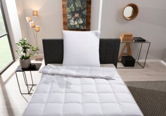 Otto Keller Daunenbettdecke + Kopfkissen Star, Decke mit Kissen, verschiedene Größen wie Bettdecke 135x200 cm, Füllung: Bettdecke: 100% Daunen, Kopfkissen: 70% Federn, 30% Daunen, Bezug: 100% Baumwolle, Bettwaren-Set, 2-tlg, allergiker geeignet (für Ha...