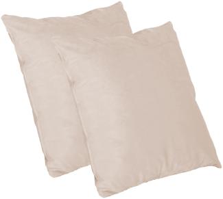 HTI-Living 2er-Set Beige Kissen Nathalie Unifarben