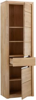 Wohnzimmerschrank Pisa 6 Eiche bianco massiv 63 x 198 x 41 cm Schrank Türanschlag rechts