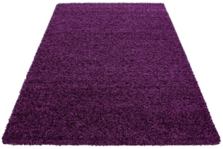 Stilvoll Günstig Hochflor-Teppich für Wohnzimmer und Schlafzimmer Unicolor - Einfarbig, Rund, Höhe: 30 mm