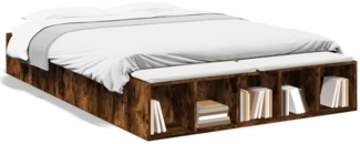 vidaXL Bettgestell Räuchereiche 140x200 cm Holzwerkstoff 3280570