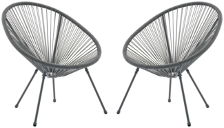 Vente-unique - Gartensessel 2er-Set - Polyrattan - Anthrazitgrau - ALIOS III von MYLIA