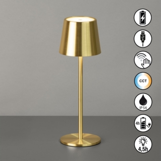 easy! BY FHL Außen-Tischleuchte Roxi, Dimmfunktion, Farbsteuerung, USB-Ladefunktion, LED fest integriert, Warmweiß, lange Leuchtdauer