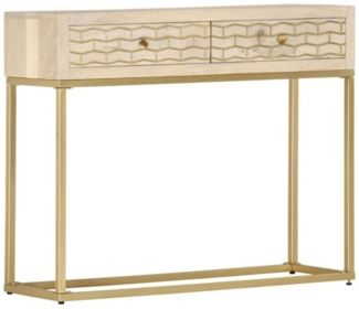 vidaXL Konsolentisch Golden 90 × 30 × 75 cm Massivholz Mango 286505