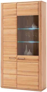 Vitrine Odense / Sena , Holz, Holzwerkstoff , Holzfarben , 107 x 209 x 38 cm
