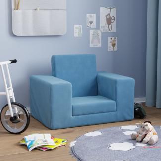 vidaXL Schlafsofa für Kinder Blau Weicher Plüsch 341825