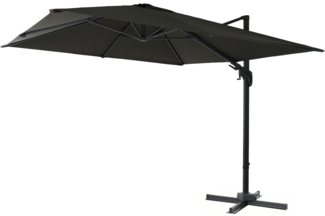 SIENA GARDEN Elio N+ Ampelschirm anthrazit/anthrazit 300 x 300 cm Gestell Aluminium anthrazit, Bezug 100% Polyester, 200g/m² in anthrazit, PA-beschichtet, UPF 50+