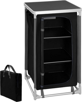 Woltu Campingtisch, Campingküche mit 3 Fächern Seitentaschen, Tragetasche, aus Aluminium