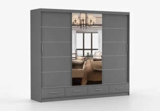 imoebel24 Schwebetürenschrank FLORENCE 250 cm - Grau