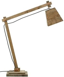Casa Padrino Kiefernholz Tischleuchte Naturfarben 90 x 30 x H. 105 cm - Luxus Tischlampe mit schwarzem Kabel