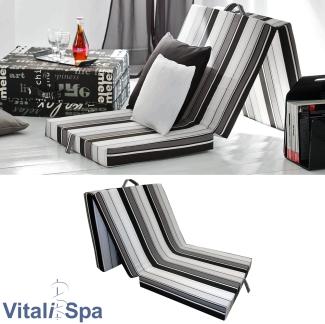 VitaliSpa Faltmatratze Klappmatratze Matratze Reisebett 70x190 cm Schwarz Weiß