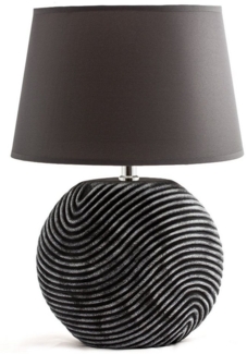 Tischlampe Nachttischlampe Anthrazit Grau, Keramikfuß - 38 cm Hoch