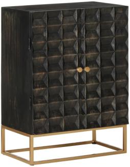 vidaXL Sideboard Schwarz 55x34x75 cm Massivholz Mango und Eisen 351679