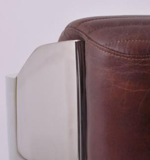 Clubsessel Clifford Chrom und Leder Montaigne-Brown