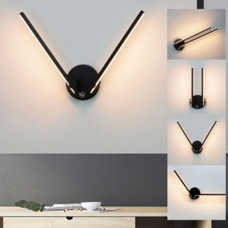 oyajia LED Wandleuchte 12W Wandleuchte mit Einstellbar Lampenarm, Nordic Wandleuchte 53cm, Warmweiß, Bettlampe Wand Beleuchtung,für Wohnzimmer Schlafzimmer Flur