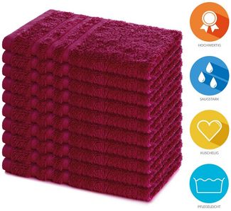 Lavea Gästehandtücher 30x50 cm, 10er Set Gästehandtuch, Elena-Frottee Handtuch, Gästetuch, (Set, 10-St), 500 g/m² Frottier, weich & saugstark, pflegeleicht