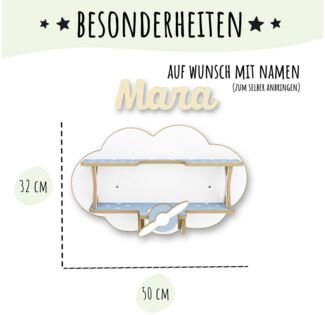 Holzura Hängeregal Tonie Regal Flugzeug – Wandregal aus Holz – Kinderzimmer