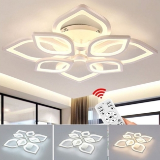 WILGOON Deckenleuchte 80W Modern LED Deckenlampe aus Metall, in Blumenförmiges Deckenleuchte, Dimmbar, LED fest integriert, kaltweiß, neutralweiß, warmweiß, LED moderne Deckenleuchten für Wohnzimmer, Schlafzimmer, Flur, Küche