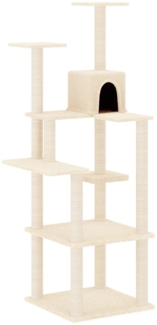 vidaXL Kratzbaum mit Sisal-Kratzsäulen Creme 153 cm 171636