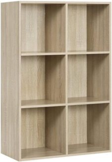 Woltu Bücherregal, 1-tlg, Würfelregal 4 Fächer aus MDF 60x30x60cm Eiche