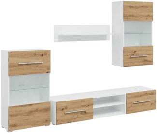 vidaXL 5-tlg. Wohnwand mit LED-Beleuchtung Artisan-Eiche Holzwerkstoff 3324234