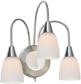 LED Wandleuchte nickel matt, Glas opal, B 26 cm