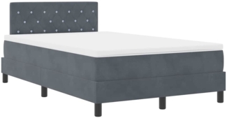 vidaXL Boxspringbett mit Matratze Dunkelgrau 120 x 200 cm Samt 3342579