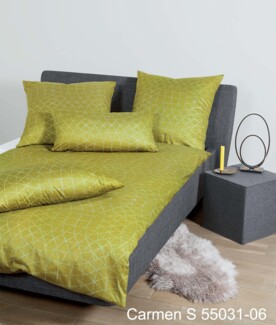 Janine Interlock Jersey Bettwäsche 2 teilig Bettbezug 135x200 cm Kopfkissenbezug 80x80 cm Carmen S 55031-06 bernsteingrün aurora