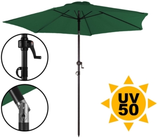 ONDIS24 Sonnenschirm Strandschirm 2,3 Meter Sonnenschutz mit Kurbel, Knick-Gelenk, 100% Polyester (160g/m)