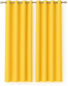 Gardine mit Ösen *** x *** cm ( Breite x Länge ) in ***, blickdichter Vorhang, Ösenvorhang in vielen Variationen 140x225 cm Gelb