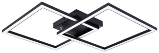 ZMH LED Deckenleuchte Wohnzimmer Schwarz/Weiß Quadratisch Flurlampe Modern 3000K Küche, Einfache Installation, LED fest integriert, Warmweiß, Hochwertiger Lichtstreifen Augenschutz Schlafzimmerlampe