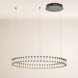 s.luce Atom Ring LED-Hängelampe Dimmbar Schwarzchrom Ø 60cm