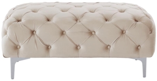 Vente-unique - Chesterfield-Hocker - Samt - Beige - EDWINA