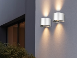 2er SET Akku Wandleuchte mit Bewegungsmelder für Innen & Außen, zum Kleben