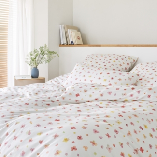 Elegante Interlock Jersey Bettwäsche Petals 3601-1 Blumen Rosa 135x200