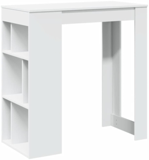 vidaXL Bartisch mit Regal Weiß 102x50x103,5 cm Holzwerkstoff 854355