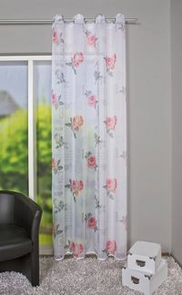 HOME WOHNIDEEN Gardine AMORE (1 St), Ösen, transparent, Voile, HxB: 245x140, Romantischer Ösenschal