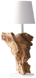 Tischleuchte 13 x 13 x 29 cm Treibholz Metall Natur Weiß