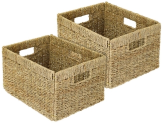 HMF Regalkorb Aufbewahrungskorb, Korb geflochten aus Seegras, passend für Billy, 35 x 25 x 20 cm