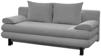 Massivart® Schlafsofa BAREND 190 cm / Cordbezug grau / Bonellfederkern / mit Bettkasten, mit Bettfunktion, Bettkasten, Polsterung Bonellfederkern