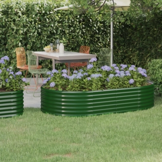 vidaXL Hochbeet Pulverbeschichteter Stahl 175x100x36 cm Grün 318988