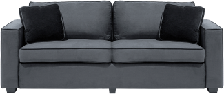 3-Sitzer Sofa Samtstoff dunkelgrau FALUN