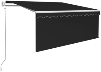vidaXL Markise Automatisch Einziehbar mit Volant 3x2,5 m Anthrazit 3069269
