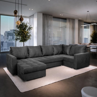 Masseno Ecksofa LORIVO mit Schlaffunktion U-Form, Sofa mit Bettkasten