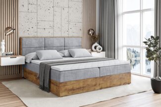 ALTDECOR Boxbett LOLLI1 (Multipocket-Matratze H4, H3 Matratze Bonellfederung, Topper, Kopfteil)
