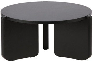 Selsey 'Preffines' S Runder Couchtisch, Holzoptik Esche schwarz-grau, ca. 40 x 80 x 80 cm