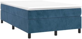 vidaXL Boxspringbett mit Matratze Dunkelblau 120x190 cm Samt 3269707